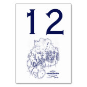 ヴィンテージ様式化山デザートアイランドMNマップブルー テーブルナンバー (裏面)