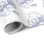 ヴィンテージ様式化山デザートアイランドMNマップブルー ラッピングペーパー (ロールコーナー)