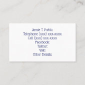 ヴィンテージ様式化山デザートアイランドMNマップブルー 名刺 (裏面)