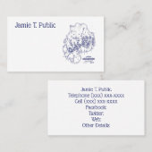 ヴィンテージ様式化山デザートアイランドMNマップブルー 名刺 (正面/裏面)