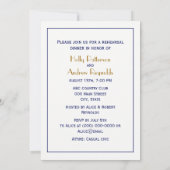 ヴィンテージ様式化山デザートアイランドMNマップブルー 招待状 (裏面)