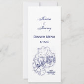 ヴィンテージ様式化山デザートアイランドMNマップブルー 招待状 (正面)