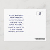 ヴィンテージ様式化山デザートアイランドMNマップブルー 案内ポストカード (裏面)