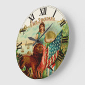 ヴィンテージ標準ラベル ラージ壁時計 (傾斜)