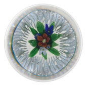 ヴィンテージ模様中央の赤い花 セラミックノブ (正面)