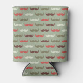 ヴィンテージ模様（口髭） 缶クーラー (正面)