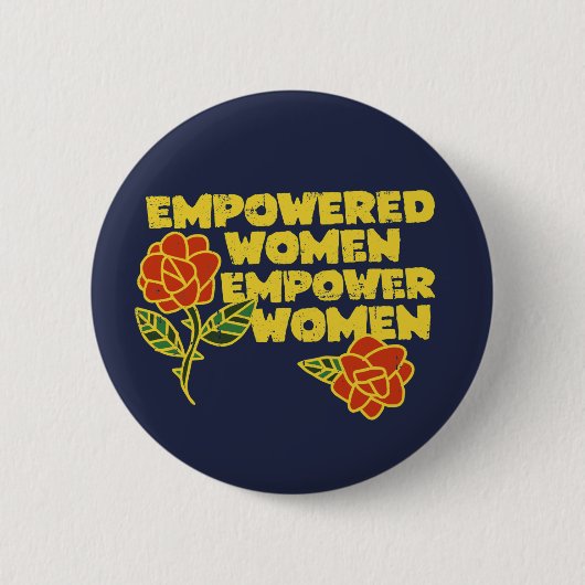 ヴィンテージ権限を持つ女性の権限を持つ女性レトロFemini 缶バッジ (正面)