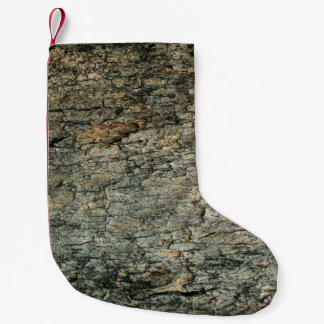 ヴィンテージ樹皮の木のバックグラウンドアブストラクト、グラフィックデコ スモールクリスマスストッキング