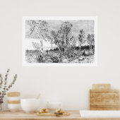 ヴィンテージ樺の木ツリー1800sアンティーク ポスター (キッチン)