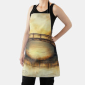 ヴィンテージ橋の川絵を描の田舎 エプロン (インサイチュ)