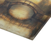 ヴィンテージ橋の川絵を描の田舎 カッティングボード (角)