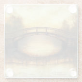 ヴィンテージ橋の川絵を描の田舎 ガラスコースター (裏面)