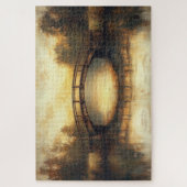 ヴィンテージ橋の川絵を描の田舎 ジグソーパズル (縦)