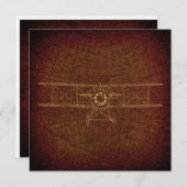 ヴィンテージ機アンティーク飛行機図ヴィンテージマップ シーズンカード (正面/裏面)