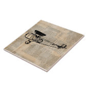 ヴィンテージ機アンティーク飛行機新聞文字 タイル (側面)