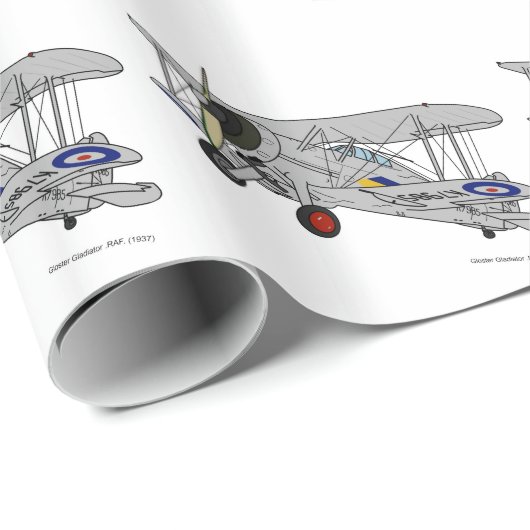 ヴィンテージ機バイプレーンザグラスターグラディエータ ラッピングペーパー (ロールコーナー)