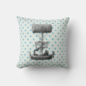 ヴィンテージ機上水玉模様枕 クッション (正面)