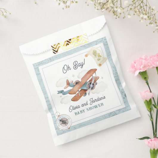 ヴィンテージ機少年旅行赤ちゃんシャワー フェイバーバッグ (封をした状態)