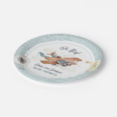 ヴィンテージ機少年旅行赤ちゃんシャワー ペーパープレート (アングル)