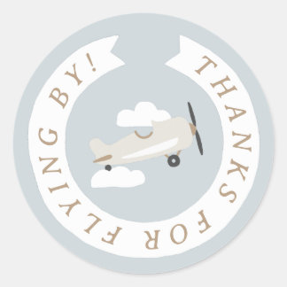 ヴィンテージ機少年誕生日ありがとう ラウンドシール