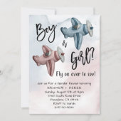 ヴィンテージ機性別によるパーティーの表示 招待状 (正面)