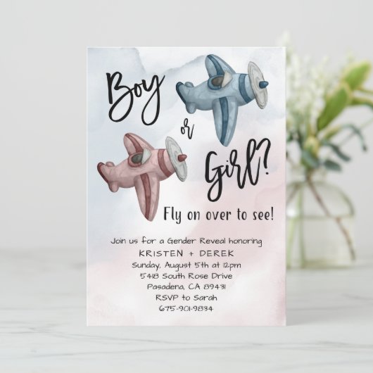 ヴィンテージ機性別によるパーティーの表示 招待状 (スタンド正面)