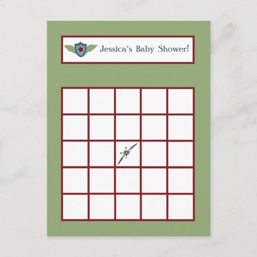 ヴィンテージ機書き込み可能ビンゴカード インビテーションポストカード (正面)