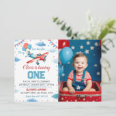 ヴィンテージ機最初の誕生日パーティーの招待 招待状 (スタンド正面)