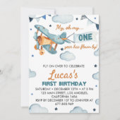 ヴィンテージ機第1誕生日招待状 招待状 (正面)