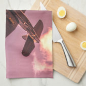 ヴィンテージ機美しい空 キッチンタオル (四つ折り)