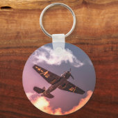 ヴィンテージ機美しい空 キーホルダー (正面)