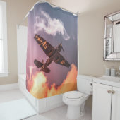 ヴィンテージ機美しい空 シャワーカーテン (インサイチュ)