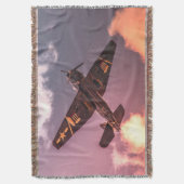 ヴィンテージ機美しい空 スローブランケット (正面縦)