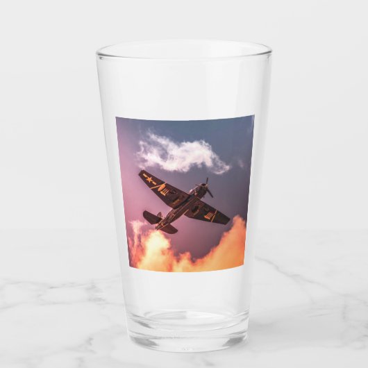 ヴィンテージ機美しい空 タンブラーグラス (正面)