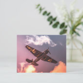 ヴィンテージ機美しい空 ポストカード (スタンド正面)