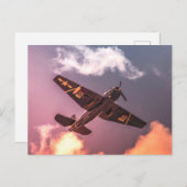 ヴィンテージ機美しい空 ポストカード (正面/裏面)