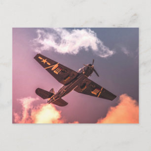 ヴィンテージ機美しい空 ポストカード