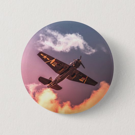 ヴィンテージ機美しい空 缶バッジ (正面)