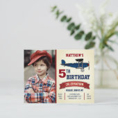 ヴィンテージ機誕生日パーティーの写真 インビテーションポストカード (スタンド正面)