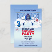 ヴィンテージ機誕生日パーティーの招待 招待状 (正面/裏面)