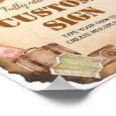 ヴィンテージ機誕生日パーティーテーブルの署名 ポスター (角)