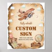 ヴィンテージ機誕生日パーティーテーブルの署名 ポスター (正面)