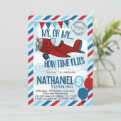 ヴィンテージ機誕生日パーティー招待招待状 招待状 (スタンド正面)