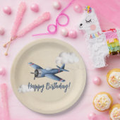 ヴィンテージ機誕生日パーティー紙プレート ペーパープレート (パーティー)