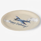 ヴィンテージ機誕生日パーティー紙プレート ペーパープレート (アングル)