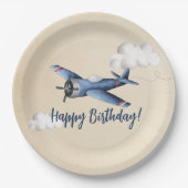 ヴィンテージ機誕生日パーティー紙プレート ペーパープレート (正面)