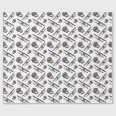 ヴィンテージ機誕生日パーティー ラッピングペーパー (フラット)