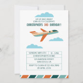 ヴィンテージ機誕生日パーティー/飛行機パーティー 招待状 (正面)