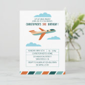 ヴィンテージ機誕生日パーティー/飛行機パーティー 招待状 (スタンド正面)