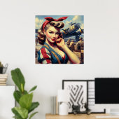 ヴィンテージ機軸ピン留め ポスター (ホームオフィス)